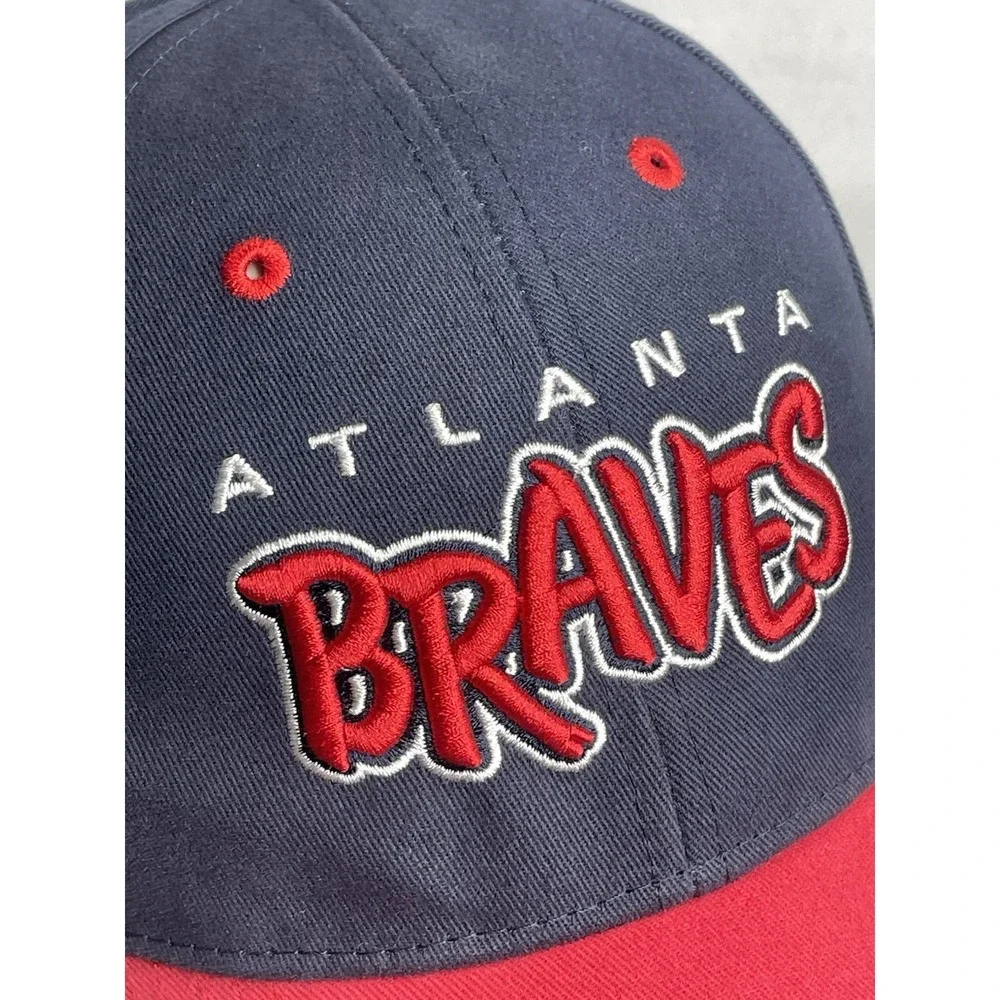 VTG Atlanta Braves Youth Cap Twins Enterprise Blue Red Adjustable Strapback Hat